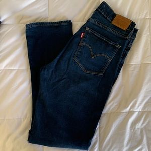 Levi’s Premium Denim 724 High Rise Straight Dark Blue Jeans W30L30